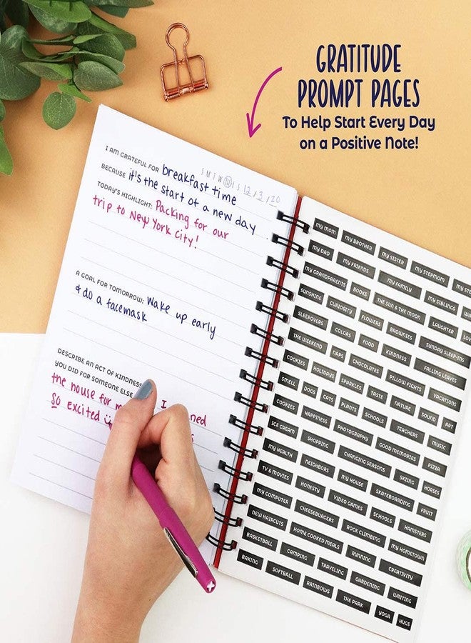 DOODLE HOG Gratitude Journal for Kids, Teens - 100 Page Diary With Writing Prompts. Affirmation Journal Includes Stickers & Unique Gratitude Poster. Gifts Ideas for 10 11 12 Teenagers. Stuff for Teens - Image 3